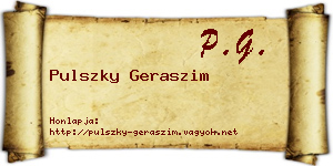 Pulszky Geraszim névjegykártya